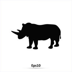 Rhinoceros silhouette.Vector illustration.Eps10
