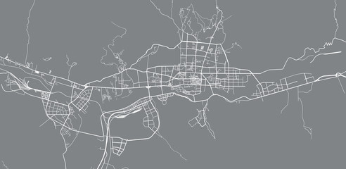 Urban vector city map of Lhasa, China