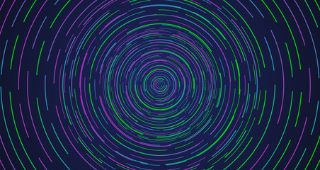 Colorful neon circle dashed lines, vector illustration