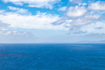 Obraz premium Beautiful turquoise sea in paradise summer paradise. Tourist beach in may the island nature in the middle of the blue ocean