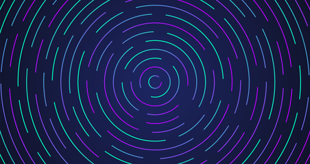 Colorful neon circle dashed lines, vector illustration