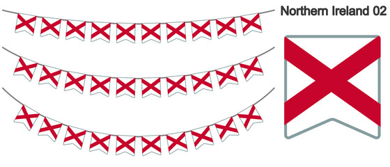 北アイルランドの旗のガーラーンド　ベクターデータ（bunting garland）