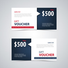 Gift voucher with hexagonal pattern in white blue design