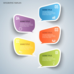 Info graphic with colorful dialog stickers template