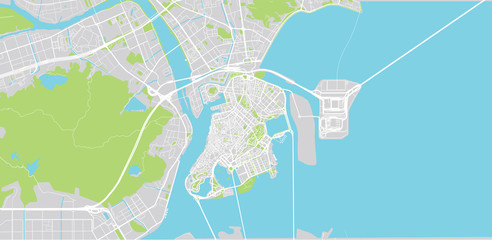 Urban vector city map of Macau, China