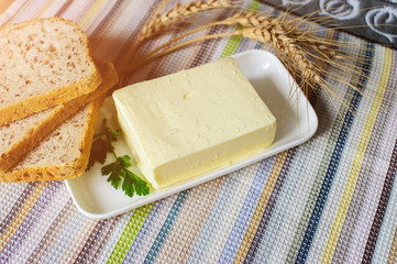 piece of butter on a desk