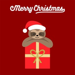 Fototapeta na wymiar Christmas sloth