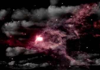 galaxy in a free space. 3D rendering