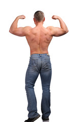 Fototapeta premium Image of muscle man posing in studio