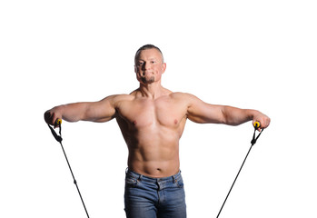 Image of muscle man posing in studio