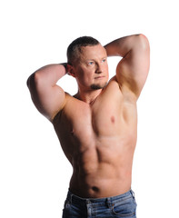 Image of muscle man posing in studio