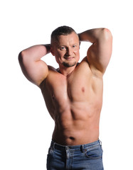 Image of muscle man posing in studio