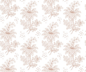 Modern fabric design pattern. Floral pattern for your design. Vector illustration. Modern seamless pattern for interior decoration, wrapping paper, graphic design and textile. Background.