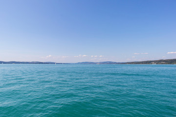 Panoramic view at lake Bodensee during summer time