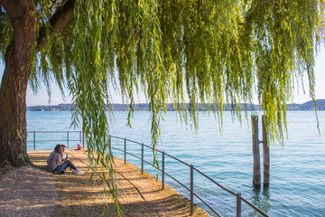Relaxing at the promenade