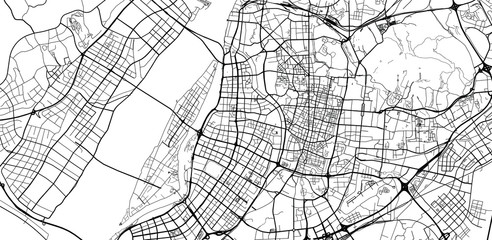 Fototapeta na wymiar Urban vector city map of Nanjing, China