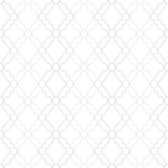 Simple seamless ornamental geometric pattern. Grid repeatable vintage background - grey elegant minimalistic design