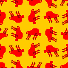 Bull pattern seamless. ox background. vector texture