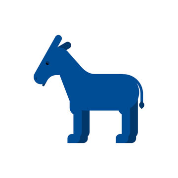 Blue Donkey Democrat party USA. Vector illustration