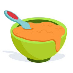 baby food  colored bowls