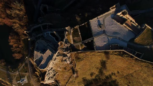 Aerial Bird's-Eye View: 360 Degrees Around Devin Castle, Bratislava, Slovakia
