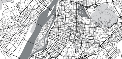 Urban vector city map of Nanjing, China