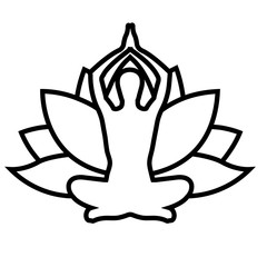Yoga line icon, logo isolated on white background