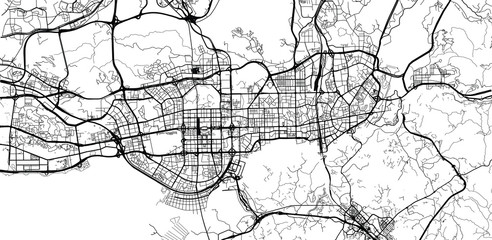 Fototapeta na wymiar Urban vector city map of Shenzhen, China