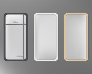 Mesh, gray colored phone backgrounds kit.