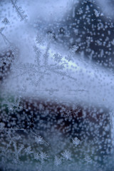 Winter patterns on glass