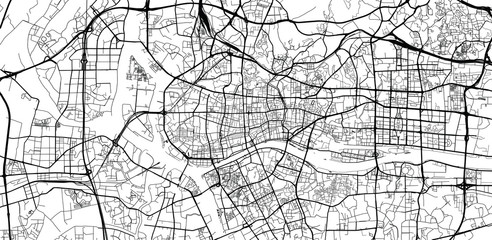 Fototapeta na wymiar Urban vector city map of Guangzhou, China