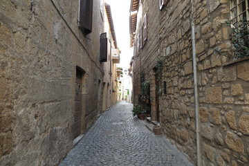 narrow street in old town, France
