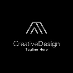Letter A Metallic Creative Icon Logo Design Template, Capital letter A. A logo. Abstract letter A logotype. Creative minimalism logotype. Universal modern geometric linear logo idea.