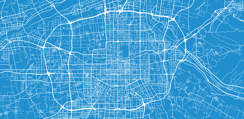 Urban vector city map of Xian, China