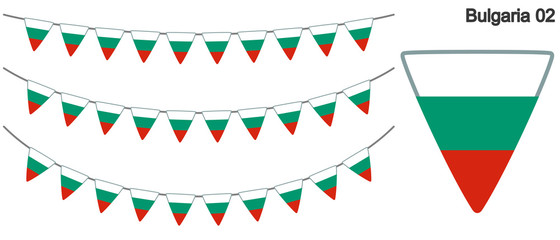 Obraz premium ブルガリアの国旗のガーラーンド ベクターデータ（bunting garland）