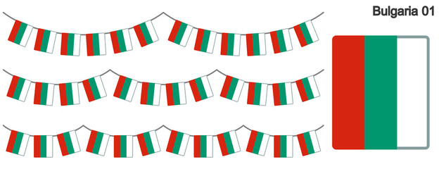 ブルガリアの国旗のガーラーンド　ベクターデータ（bunting garland）