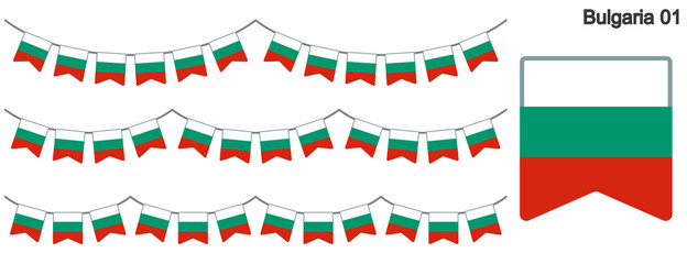 Obraz premium ブルガリアの国旗のガーラーンド ベクターデータ（bunting garland）