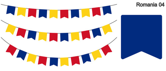 ルーマニアの国旗のガーラーンド　ベクターデータ（bunting garland）