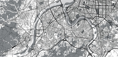 Urban vector city map of New Taipei, China
