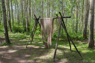 Museum, Taltsy, Irkutsk region, June 2019 way to fix fishing nets