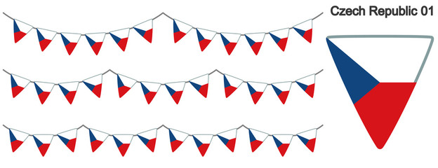 Obraz premium チェコの国旗のガーラーンド ベクターデータ（bunting garland）