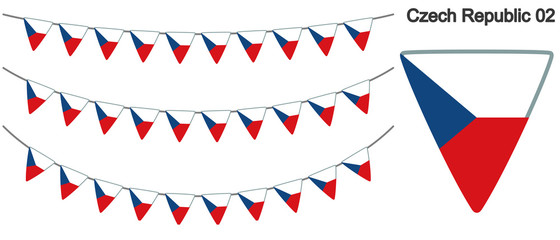 Obraz premium チェコの国旗のガーラーンド ベクターデータ（bunting garland）