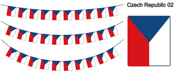 チェコの国旗のガーラーンド　ベクターデータ（bunting garland）