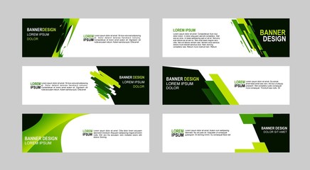 Green Vector abstract design banner web template.