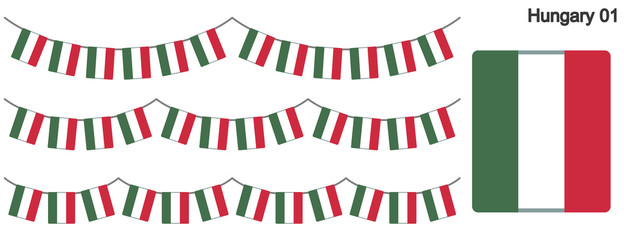 Fototapeta premium ハンガリーの国旗のガーラーンド ベクターデータ（bunting garland）