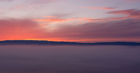 Fototapeta na wymiar view of the gorgeous sunset from the island of Olkhon on Lake Baikal