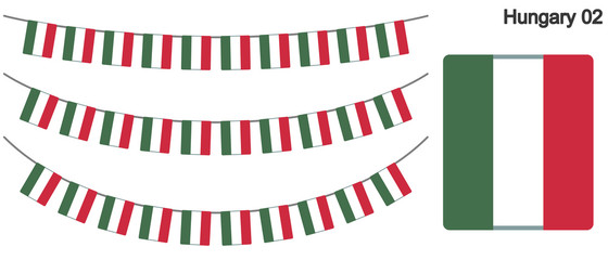 Obraz premium ハンガリーの国旗のガーラーンド ベクターデータ（bunting garland）