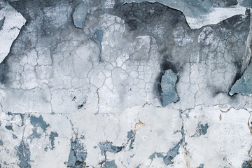 Detail of old  blue chipping wall