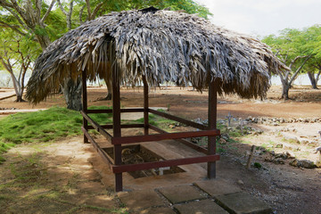 Excavated grave of one of the first residents of La Isabella settlement in Puerto Plata, Dominican...