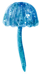 Mushroom, hand drawn watercolor illustration isolated on white.